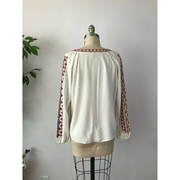 Stitch Fix Skies Are Blue White Embroidered Peasant Blouse - Picture 6 of 8